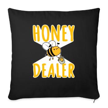 Marchand de miel marchand de miel abeilles mignonnes apiculteur citation - Housse de coussin décorative 45 x 45 cm - noir - Devant