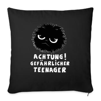 Beware of teenagers - Sofa pillowcase 17,3'' x 17,3'' (45 x 45 cm) - black - Front