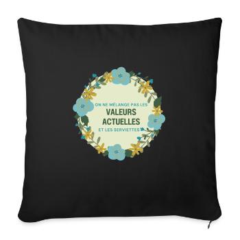Current Values and Towels - Sofa pillowcase 17,3'' x 17,3'' (45 x 45 cm) - black - Front