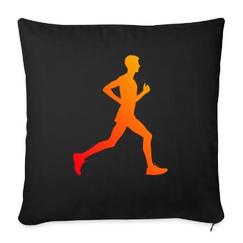 Women's Cross Country Running Jogging Running - Sofa pillowcase 17,3'' x 17,3'' (45 x 45 cm) - black - Front