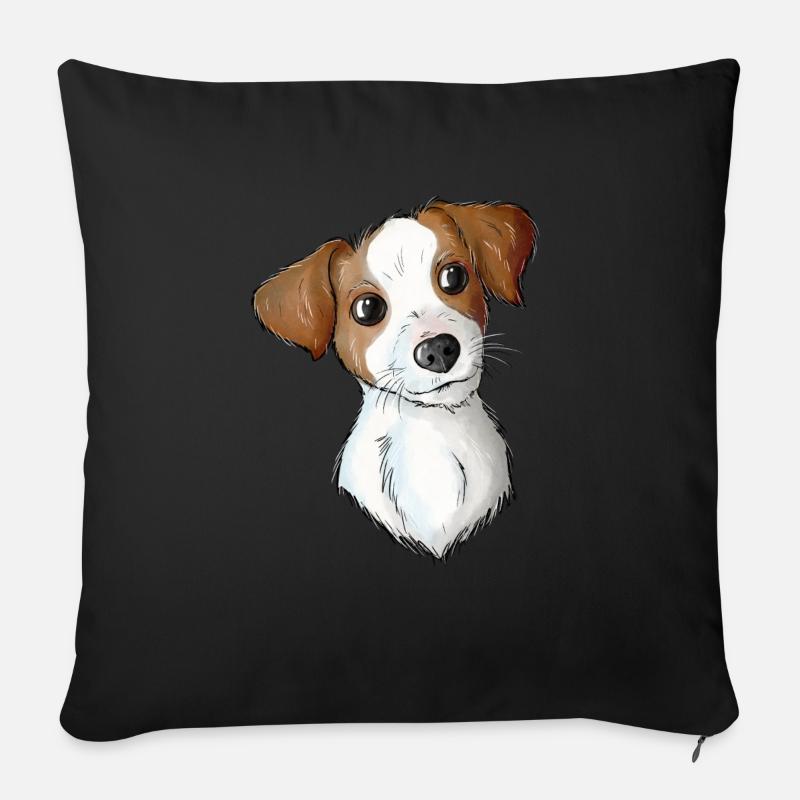 Jack Russell Pattern 2 2 - Sofa pillowcase 17,3'' x 17,3'' (45 x 45 cm) - black