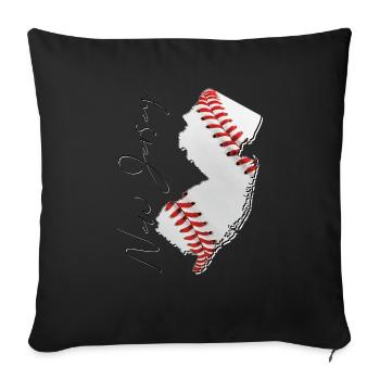 New Jersey (United States) | real baseball | Map Sct - Sofa pillowcase 17,3'' x 17,3'' (45 x 45 cm) - black - Front