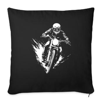 Motard Motard Motocross - Housse de coussin décorative 45 x 45 cm - noir - Devant