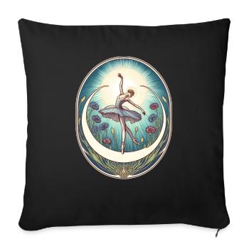 Blue Ballerina - Sofa pillowcase 17,3'' x 17,3'' (45 x 45 cm) - black - Front