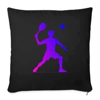 Pickleball Racquetball Men's Pickleball Games - Sofa pillowcase 17,3'' x 17,3'' (45 x 45 cm) - black - Front