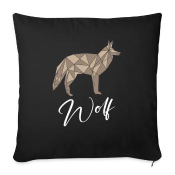 Wolf Geometric - Sofa pillowcase 17,3'' x 17,3'' (45 x 45 cm) - black - Front