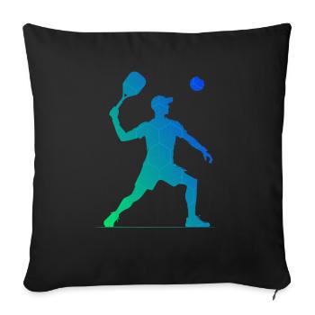 Men's Women's Racquetball Play Racquetball - Sofa pillowcase 17,3'' x 17,3'' (45 x 45 cm) - black - Front