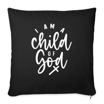 Jésus Dieu Bible Église Foi chrétienne Croire - Housse de coussin décorative 45 x 45 cm - noir - Devant