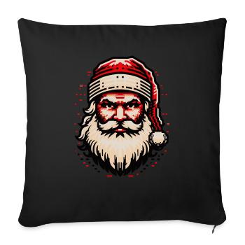 Vintage Gaming Santa – Old School Pixel Christmas - Sofa pillowcase 17,3'' x 17,3'' (45 x 45 cm) - black - Front