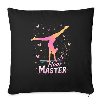 Gymnastics Gift Ladies Girls - Sofa pillowcase 17,3'' x 17,3'' (45 x 45 cm) - black - Front