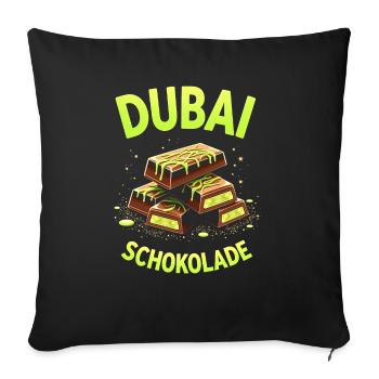 Chocolat de Dubaï - Mème au chocolat - Housse de coussin décorative 45 x 45 cm - noir - Devant