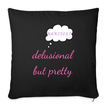 Délirant mais joli - Y2K Soft Girl Confidence T - Housse de coussin décorative 45 x 45 cm - noir - Devant