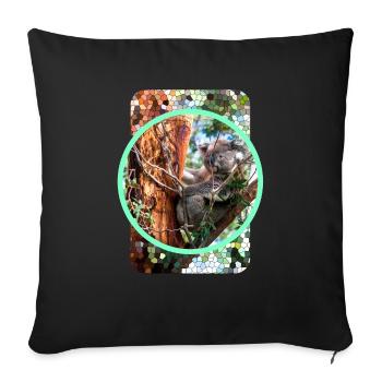 Australie: koala mignon avec un cadre graphique - Housse de coussin décorative 45 x 45 cm - noir - Devant
