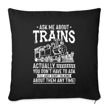 Train - Sofa pillowcase 17,3'' x 17,3'' (45 x 45 cm) - black - Front