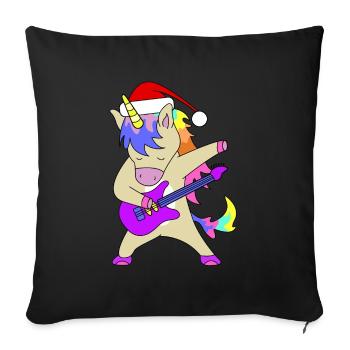 St. Nicholas Guitar Unicorn | Christmas, Gift - Sofa pillowcase 17,3'' x 17,3'' (45 x 45 cm) - black - Front
