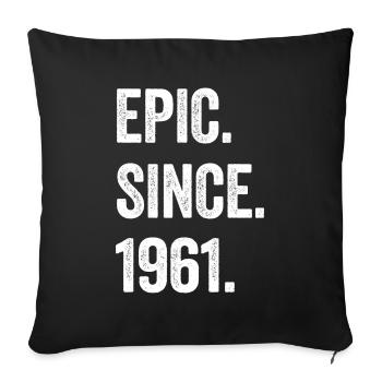 63e anniversaire 63 ans d’épopée depuis 1961 - Housse de coussin décorative 45 x 45 cm - noir - Devant
