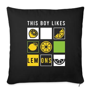 Boy Likes Citrons Fruits Limonade d'été - Housse de coussin décorative 45 x 45 cm - noir - Devant