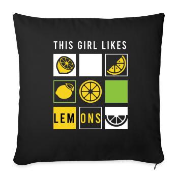 Girl Likes Lemons Lemonade Summer Lemon Juice - Sofa pillowcase 17,3'' x 17,3'' (45 x 45 cm) - black - Front