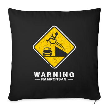 BEHINDERT WARNING RAMPENSAU - Sofakissenbezug 45 x 45 cm - Schwarz - Vorne