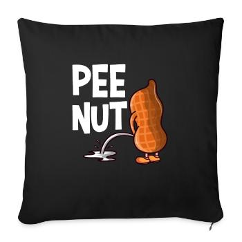 PeePeenut Pee Nut lustige Erdnuss - Sofakissenbezug 45 x 45 cm - Schwarz - Vorne