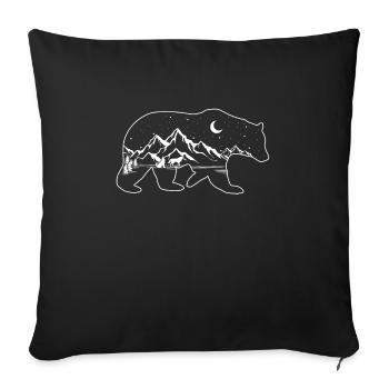 Les loups hurlants et l'ours - Housse de coussin décorative 45 x 45 cm - noir - Devant