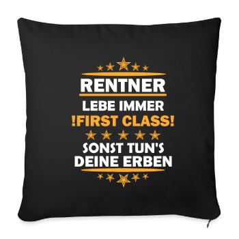 Rentner - Sofakissenbezug 45 x 45 cm - Schwarz - Vorne
