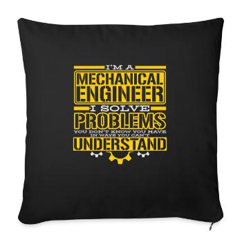 Maschinenbau lustiger Spruch Maschinenbauer Outfit - Sofakissenbezug 45 x 45 cm - Schwarz - Vorne