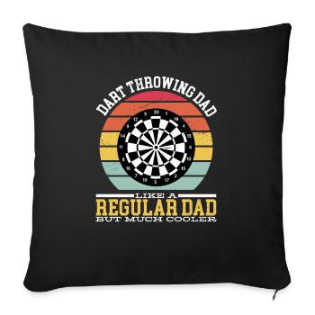 Dart Dad Dartboard Dart Arrow Dart Player Father - Sofa pillowcase 17,3'' x 17,3'' (45 x 45 cm) - black - Front