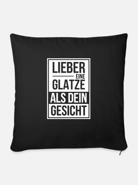 Frisur Glatze Haarausfall, Glatzenträger - Sofakissenbezug 45 x 45 cm - Schwarz
