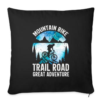 Vélo de montagne - Housse de coussin décorative 45 x 45 cm - noir - Devant