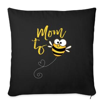 Maman à abeille - Housse de coussin décorative 45 x 45 cm - noir - Devant