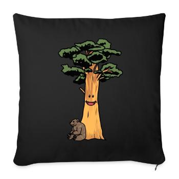 Prehistoric Nature Conservation Sustainability Brown Bear Bear - Sofa pillowcase 17,3'' x 17,3'' (45 x 45 cm) - black - Front