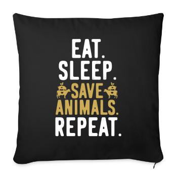 Vegan Vegan Vegan Repeat - Sofa pillowcase 17,3'' x 17,3'' (45 x 45 cm) - black - Front