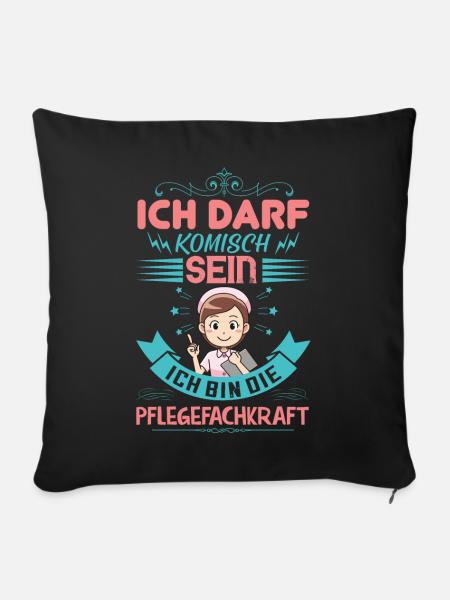 Pflegefachkraft Altenpflegerin Krankenschwester - Sofakissenbezug 45 x 45 cm - Schwarz