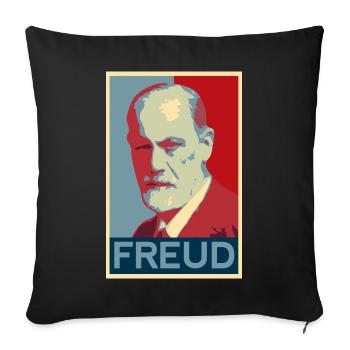 Sigmund Freud motif - Sofa pillowcase 17,3'' x 17,3'' (45 x 45 cm) - black - Front