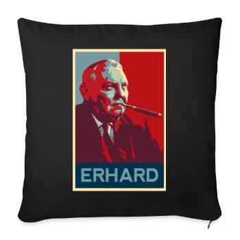 Ludwig Erhard Poster - Sofakissenbezug 45 x 45 cm - Schwarz - Vorne