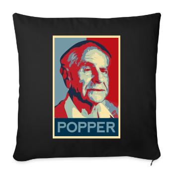 Karl Popper Shirt - Housse de coussin décorative 45 x 45 cm - noir - Devant