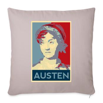 Jane Austen shirt - Sofa pillowcase 17,3'' x 17,3'' (45 x 45 cm) - light taupe - Front