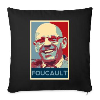 Michel Foucault - Sofa pillowcase 17,3'' x 17,3'' (45 x 45 cm) - black - Front