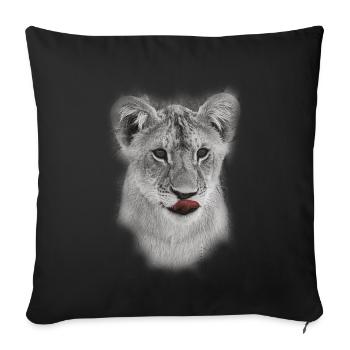 Lion's head - Sofa pillowcase 17,3'' x 17,3'' (45 x 45 cm) - black - Front