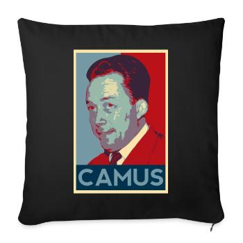 Albert Camus Shirt - Sofa pillowcase 17,3'' x 17,3'' (45 x 45 cm) - black - Front