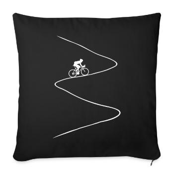 road bike, uphill, steep, bike, cycling, mountain - Sofa pillowcase 17,3'' x 17,3'' (45 x 45 cm) - black - Front