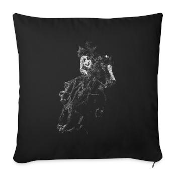 Lady Cowboy Line Art - Sofakissenbezug 45 x 45 cm - Schwarz - Vorne