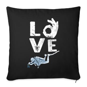 I like scuba diving with a diver - Sofa pillowcase 17,3'' x 17,3'' (45 x 45 cm) - black - Front