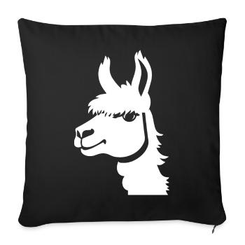 Lustige Lama Silhouette Freche lustige Lamas - Sofakissenbezug 45 x 45 cm - Schwarz - Vorne