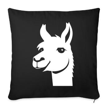 Lama Drôle Silhouette Effronté Amusant Lamas - Housse de coussin décorative 45 x 45 cm - noir - Devant