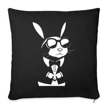 Lunettes de soleil Funny Rabbit Cool Sunglas Rabbit - Housse de coussin décorative 45 x 45 cm - noir - Devant