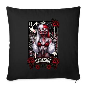 DARKSIDE QUEEN Playing card - Sofa pillowcase 17,3'' x 17,3'' (45 x 45 cm) - black - Front
