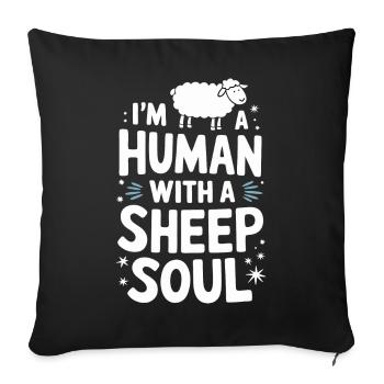 Sheep Sheep Farmer Lamb Farmer - Sofa pillowcase 17,3'' x 17,3'' (45 x 45 cm) - black - Front