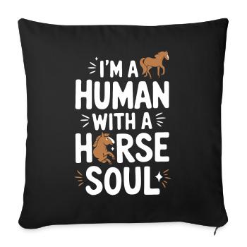 Horse Horse Riding Horse Riding Jumping - Sofa pillowcase 17,3'' x 17,3'' (45 x 45 cm) - black - Front